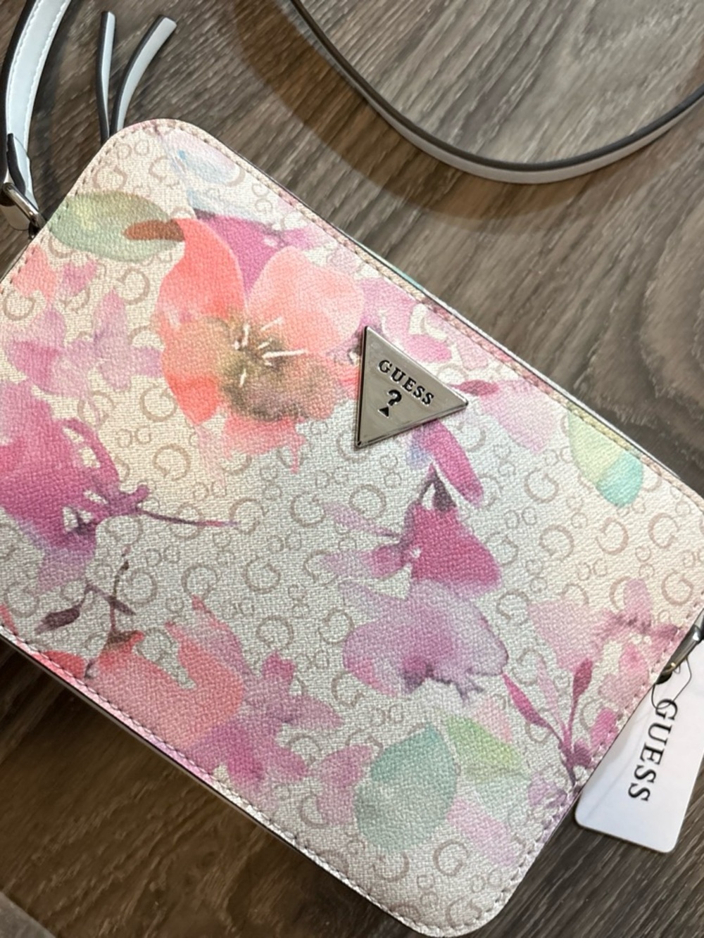 GUESS Floral Logo Crossbody in Pink and Pastel Multicolor - Picture 2 of 5